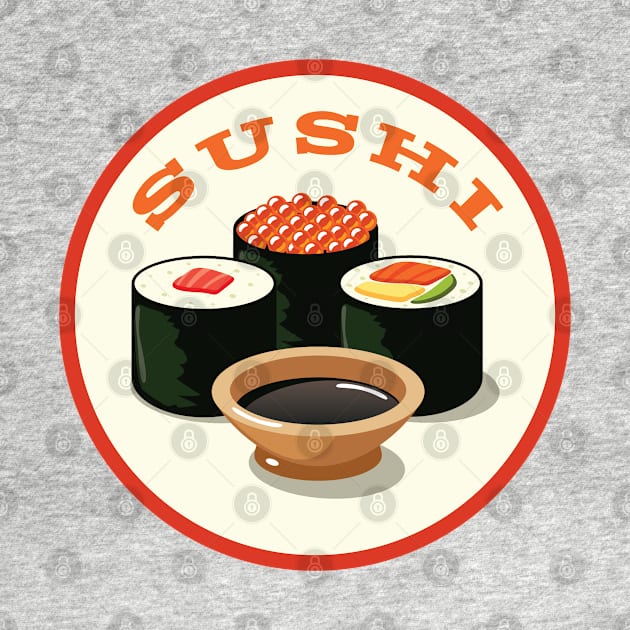 Cute kawaii sushi, sushi lovers by Islanr